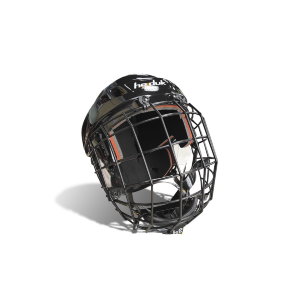 Легкий хоккейный шлем в комплекте с решеткой имеет комфортную посадку и эффективно защищает голову полевого игрока. Прочный корпус шлема состоит из двух частей и выполнен из ударопрочного пластика. Внутренняя отделка изготовлена из вспененного материала д