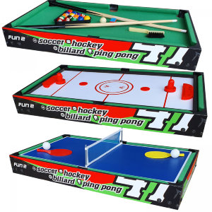 Многофункциональная модель игрового стола для домашнего применения.
 
 Стол - трансформер 4 игры в 1: бильярд / хоккей / соккер / настольный теннис.
 
 Для выбора нужной игры необходимо установить новую игровую поверхность на основу стола (бильярд).
 
 Ко