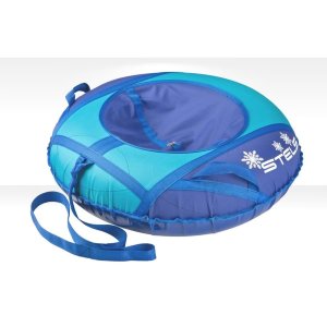 Санки надувные D80см арт. сн040, верхний слой - гладкая тентовая ткань, наиболее нагруженные швы усилены капроновой лентой, места крепления ручек дополнительно прошиты лавсановой нитью, без камеры.