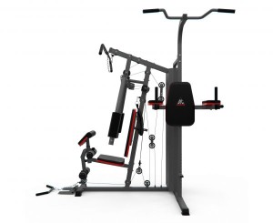 Силовой комплекс DFC D7004 (D7003 + опция брусья). Многофункциональный силовой комплекс DFC D7004 оснащён множеством снарядов для упражнений на все группы мышц. Максимальный вес пользователя до 120 кг. Профиль основной трубы 70 х 50 х 1,5 мм. 11 весовых п