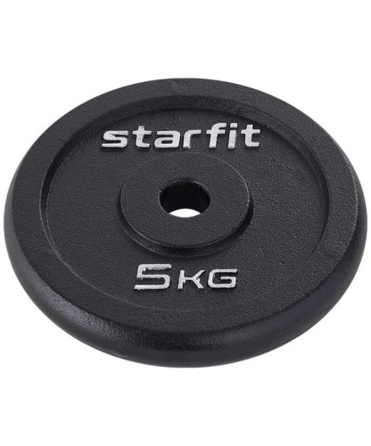 Диск чугунный STARFIT BB-204, 26 мм, 5 кг, черный