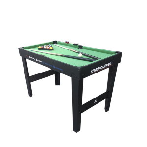 Многофункциональный игровой стол MERCURIAL 4ft — то, что нужно для большой компании! Играйте в футбол, бильярд, настольный теннис и аэрохоккей на одном столе, легко меняя игровые поля. Яркое оформление и стильный дизайн сделают игру ещё более увлекательно