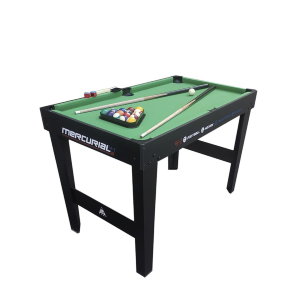 Многофункциональный игровой стол MERCURIAL 4ft — то, что нужно для большой компании! Играйте в футбол, бильярд, настольный теннис и аэрохоккей на одном столе, легко меняя игровые поля. Яркое оформление и стильный дизайн сделают игру ещё более увлекательно