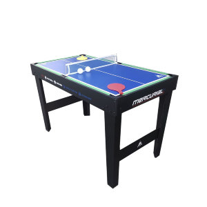 Многофункциональный игровой стол MERCURIAL 4ft — то, что нужно для большой компании! Играйте в футбол, бильярд, настольный теннис и аэрохоккей на одном столе, легко меняя игровые поля. Яркое оформление и стильный дизайн сделают игру ещё более увлекательно