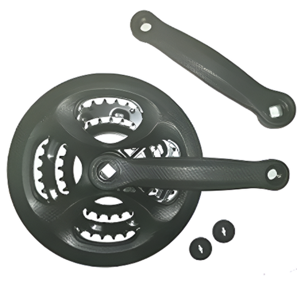 Шатуны (система) D-EDх3 28/38/48Т, 170мм, черный, с пластик. защитой (под карбон)/3012602-40