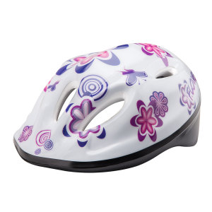 Шлем защитный MV5-2 белый с цветами/600070