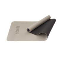 Коврик для йоги и фитнеса STARFIT FM-201 TPE, 0,4 см, 183x61 см, черный/серый