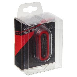 Фонарь велосипедный задний STG легко фиксируется на подседельный штырь или перо с помощью универсального хомута, который предотвращает проскальзывание. Зарядка батареи через USB. Аккумулятор емкостью 500mAh.