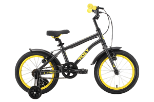 Велосипед Stark'24 Foxy Boy 16 черный/желтый HQ-0014335.
Велосипед, предназначенный для детей в возрасте от трех до шести лет, без переключения передач. 
Технические особенности: алюминиевая рама AL-6061, жесткая алюминиевая вилка Stark Rigid, двойные алю