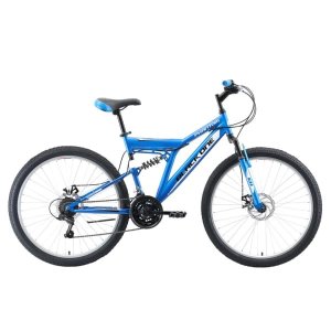 Велосипед Black One Phantom FS 26 D голубой/чёрный/белый 2018-2019