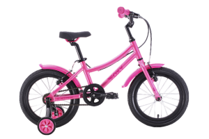 Велосипед Stark'24 Foxy Girl 16 розовый/малиновый HQ-0014337.
Велосипед, предназначенный для детей в возрасте от трех до шести лет, без переключения передач. 
Технические особенности: алюминиевая рама AL-6061, жесткая алюминиевая вилка Stark Rigid, двойны