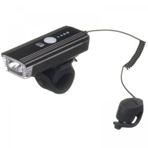 Передний фонарь STG BC-FL1625 с универсальным креплением на силиконовый хомут и зарядкой через USB.