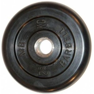 Диск обрезиненный BARBELL MB (металлическая втулка) 2,5 кг / диаметр 26 мм. Диск Barrbell обрезиненный литой для гантелей и штанг MB-PltB26 Предназначен для штанг, гантелей и тренажеров. Вес диска 2,5 кг. Внутренний диаметр 26 мм. Втулка - металл. Диск це