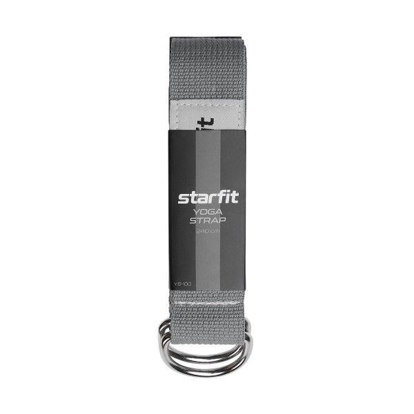 Ремень для йоги STARFIT YB-100 240 см, темно-серый