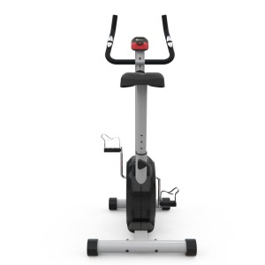 Велотренажер DFC B85001BR. Велотренажер серо-красного цвета - для тех, кто хочет заниматься спортом в домашних условиях. Вертикальный велотренажер предназначен для тренировки ног и ягодиц, а также для улучшения кровообращения. Он имеет максимальный вес по