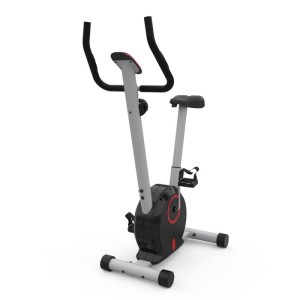 Велотренажер DFC B85001BR. Велотренажер серо-красного цвета - для тех, кто хочет заниматься спортом в домашних условиях. Вертикальный велотренажер предназначен для тренировки ног и ягодиц, а также для улучшения кровообращения. Он имеет максимальный вес по