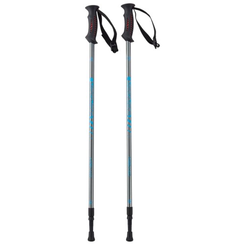 Палки для скандинавской ходьбы BERGER Oxygen, 77-135 см, 2-секционные, серебристый/голубой