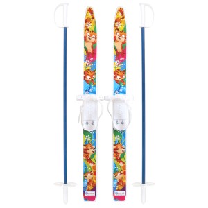 Лыжи детские Лыжики-пыжики Тигренок 75 см с креплениями и палками 75 см в сетке. 
Лыжи детские Лыжики-пыжики Тигренок с палками стеклопластик - отличное решение для самых юных лыжников от 3-х лет. Изготовлены из морозостойкого полипропилена, отличающегося