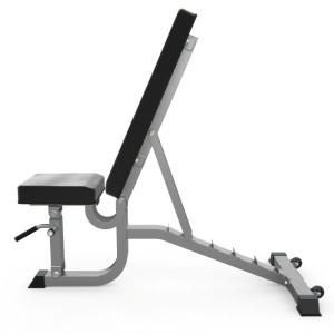 Cкамья силовая DFC HOMEGYM D10. Универсальная силовая скамья с прочной рамой и нетипичными сиденьем и спинкой. Толщина - целых 70 мм, что делает их долговечнее и комфортнее для тренировок. Рама скамьи изготовлена из стального профиля размерами 50х70х1,5 м