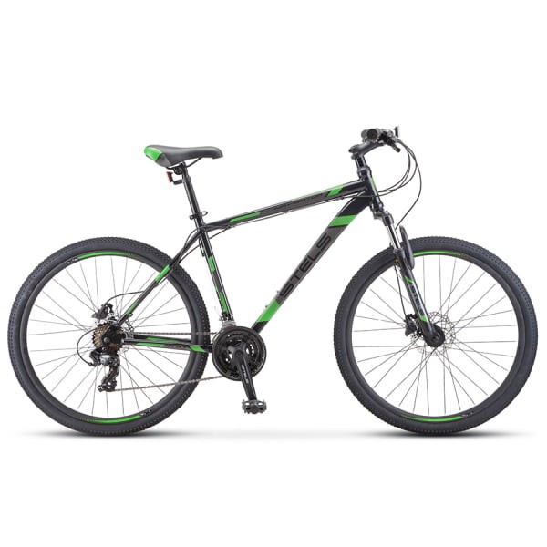 Велосипед Stels Navigator 700 D F010 Чёрный/Зелёный 27.5 (LU093938)