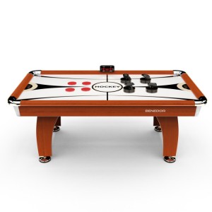 Игровой стол - аэрохоккей DFC BENEDOR. Игровой стол аэрохоккей DFC BENEDOR – это самый большой стол для домашнего использования в линейке DFC. Он выполнен из дерева из темно вишневого дерева (МДФ) с нанесением защитного покрытия. Внутренние борта сделаны