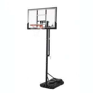 Стойка баскетбольная мобильная DFC STAND52P. Баскетбольная стойка для игры в баскетбол (стритбол). В основание стойки необходимо залить воду или засыпать песок. Для перемещения стойки по площадке есть колесики. Регулировка высоты с помощью рукоятки в пред