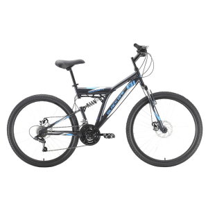 Велосипед Black One Phantom FS 26 D серый/голубой/серебристый 2020-2021
