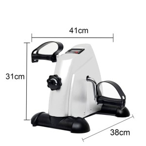 Велотренажер мини DFC B12 Белый. B12W - Мини велотренажер белого цвета для домашнего использования, с механической системой изменения нагрузки. Подходит для тренировки ног и рук. Регулировка ремней педалей. Компьютер: скан, время, расстояние, обороты в ми