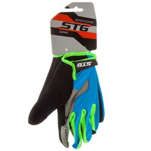 Велоперчатки STG AL-05-1871 синие/серые/черные/зеленые Х98254