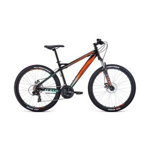 Горный велосипед  Forward Flash 26 2.2 disc Черный/Оранжевый 2021 года.
 
 Подойдет для горного рельефа и по пересеченной местности.
 Спортивная посадка для активного катания и путешествий