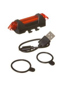 Фонарь задний STG TL5411 usb бат 250mAH Х95132. Изготовлен из пластика, крепится на подседельный штырь с помощью силиконового хомута. Светопоток, lm: 10; количество светодиодов: 5; количество режимов постоянного света: 1; количество режимов пульсирующего