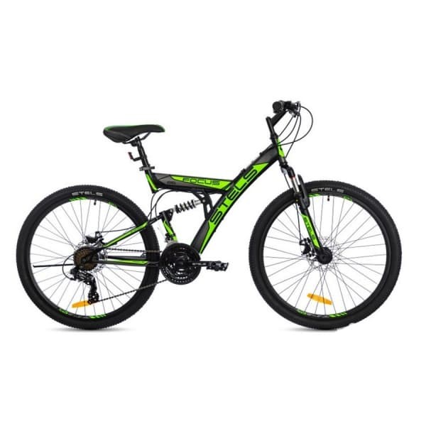 Велосипед Stels Focus 26" MD 21 sp V010 Чёрный/Зелёный