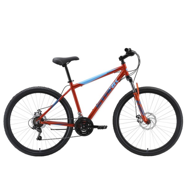 Горный велосипед для начинающих с навесным оборудованием Shimano (или аналог), 21 скорость.
Технические особенности: алюминиевая рама AL-6061, амортизационная вилка Grinz ES-225, двойные обода Rainbow DH-18, дисковые механические тормоза Apse ADC-11.
По Велосипед Stark'23 Outpost 27.1 D оранжевый/голубой/синий