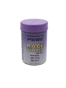 Мазь держания VAUHTI Pure Race Violet -2°С/-7°С.
Твёрдая безфторовая мазь держания VAUHTI Pure Race.
Особенно хорошо работают на натуральном, свежевыпавшем и мелкозернистом снегу. 
Новый, специальный состав обеспечивает прекрасные скользящие свойства.
Тем