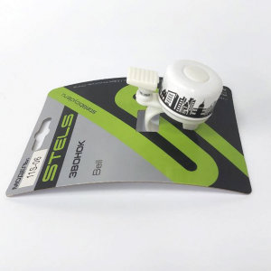 Звонок 11S-06
Это звонок для велосипеда, самоката и др.
Верх выполнен из алюминия
Основа из пластика
Фиксируется на руле
Цвет: белый с изображением города чёрным цветом
Фирма: Stels
Модель: 11S-06
Механизм: ударный