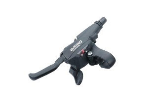 Шифтер триггерный с ручкой тормоза ST-M530-L Deore SHIMANO левый для 3-скоростной передней передачи, под 2 пальца, резина/сталь, чёрный. Крепление: на руль.