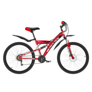 Велосипед Black One Ice FS 24 D красный/черный/белый H000016598 2019-2020