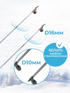 Палки STC 175 см Cyber серебро деколь гибрид 60/40.
Палки STC Cyber серебро гибрид 60/40 - высокотехнологичные, лёгкие, прочные и жёсткие лыжные палки. Современный дизайн, эргономичные ручки и темляки -