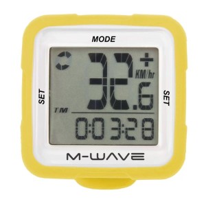Велокомпьютер M-WAVE, 14 функций,желтый (5-244714)