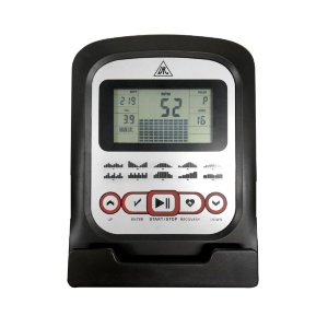 Электромагнитная система нагрузки регулируется электронным способом с консоли.
Вес маховика — 5 кг(инерционный вес 7 кг), расположен под сиденьем. Гарантирует плавность хода при занятии.
Для хорошей устойчивости на неровном полу предусмотрены компен