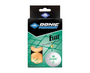 Мячики для настольного тенниса DONIC ELITE 1* 40+, 6 штук.
Пластиковые мячики для настольного тенниса отлично подойдут для активной игры и интенсивных тренировок. 
1-star – категория мячиков c допуском округлости менее 0,35 мм. Допуск округлости показывае