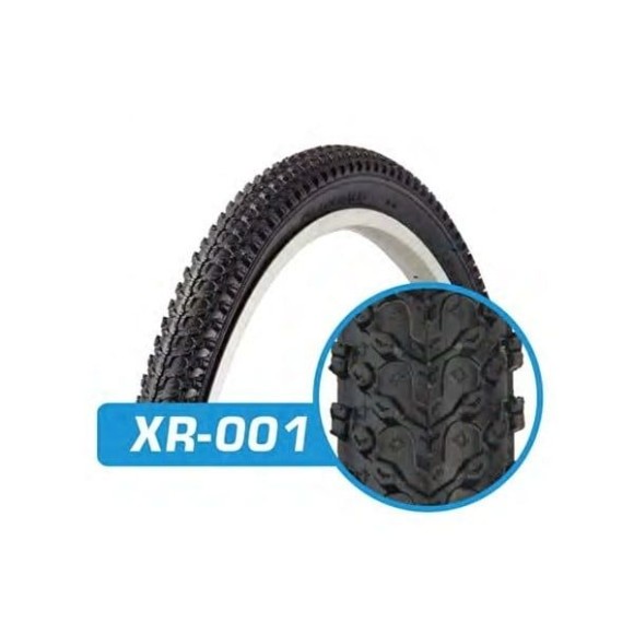 Велопокрышка 24' BrainY 24x2.10 XR-001/690002. Обеспечивает максимальное сцепление с дорогой, подходит для ровных асфальтированных дорог. Направленный рисунок протектора обеспечивает контроль на сыпучих покрытиях, боковые шипы позволяют сохранять высокую 