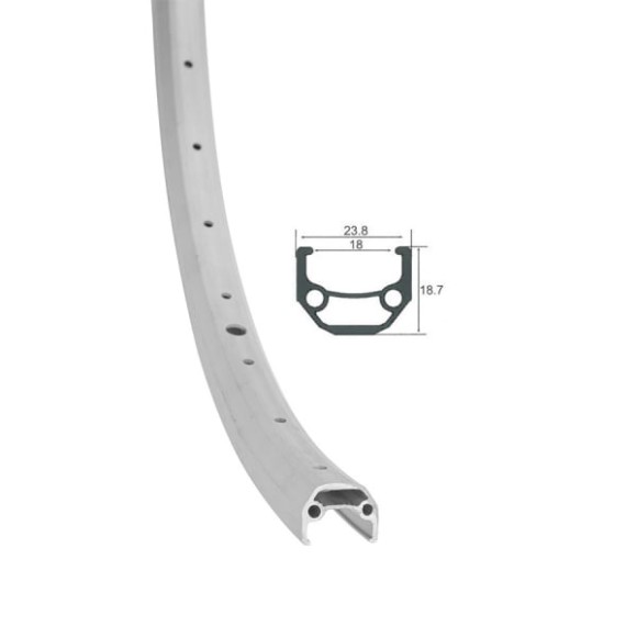 Обод 26" HLQC-08A 14Gх36Н алюминиевый, серебристый/330130. Обод 26" HLQC-08A на 36 спиц 14G, двойной профиль 18,7х23,8 мм, внутренняя ширина 18 мм, алюминиевый, серебристый. Диаметр опорной поверхности обода для ниппелей спиц (ERD) - 535 мм. Прочность вел Обод 26" HLQC-08A 14Gх36Н алюминиевый, серебристый/330130. Обод 26" HLQC-08A на 36 спиц 14G, двойной профиль 18,7х23,8 мм, внутренняя ширина 18 мм, алюминиевый, серебристый. Диаметр опорной поверхности обода для ниппелей спиц (ERD) - 535 мм. Прочность вел