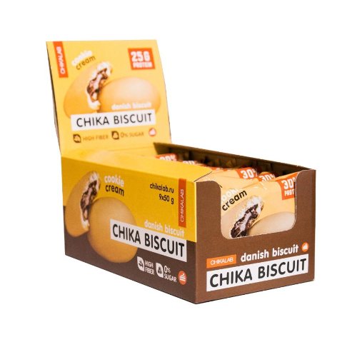 Печенье бисквитное неглазированное CHIKALAB 50гр (коробка 9 шт.)