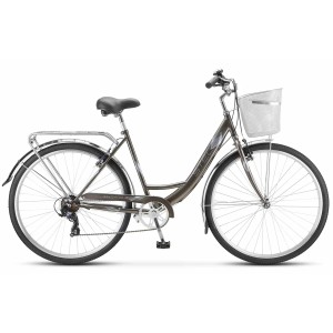 Велосипед Stels Navigator 28' 395 V Z010 Золотисто-серый металлик (с корзиной) (LU089103)