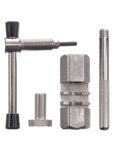 Выжимка цепи KL-9724C для 3-7 скор. цепей/230108. Выжимка — необходимый инструмент для велосипедиста. Она не займёт много места в вашей велоаптечке, а пригодиться может не раз. Приспособление позволит снять и заменить цепь либо уменьшить количество звенье