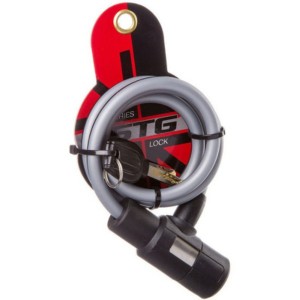 Трос-замок STG TY580-1 спиральный 10х100см с ключом черный Х87805