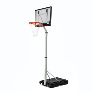 Баскетбольная мобильная стойка DFC STAND44A034. Мобильная баскетбольная стойка для домашнего использования. Размер стойки 44 дюйма. Размер щита из ПВХ 80 х 58 см, а толщина - 2 мм. Кольцо диаметром 38 см с сеткой в комплекте. Основание стойки на колёсах, 