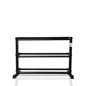 Стойка для хранения профессиональных гантелей DFC из серии POWERGYM RA080 чёрного цвета для домашнего использования.
Стойка с тремя полками, максимальная нагрузка на каждую - до 150 кг. Полки для хранения можно изменить по высоте в зависимости от потребно