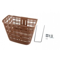 Велокорзина TEN-033 плетёная, пластиковая коричневая/270091 Велокорзина TEN-033 плетёная, пластиковая коричневая/270091